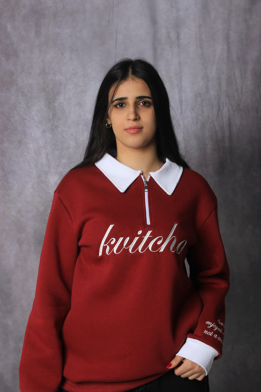 Burghandy Polo Sweatshirt Women