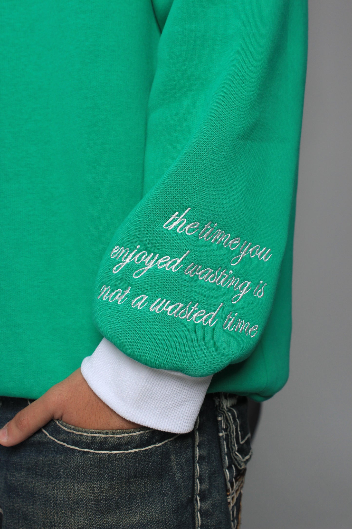 Green polo sweatshirt Men