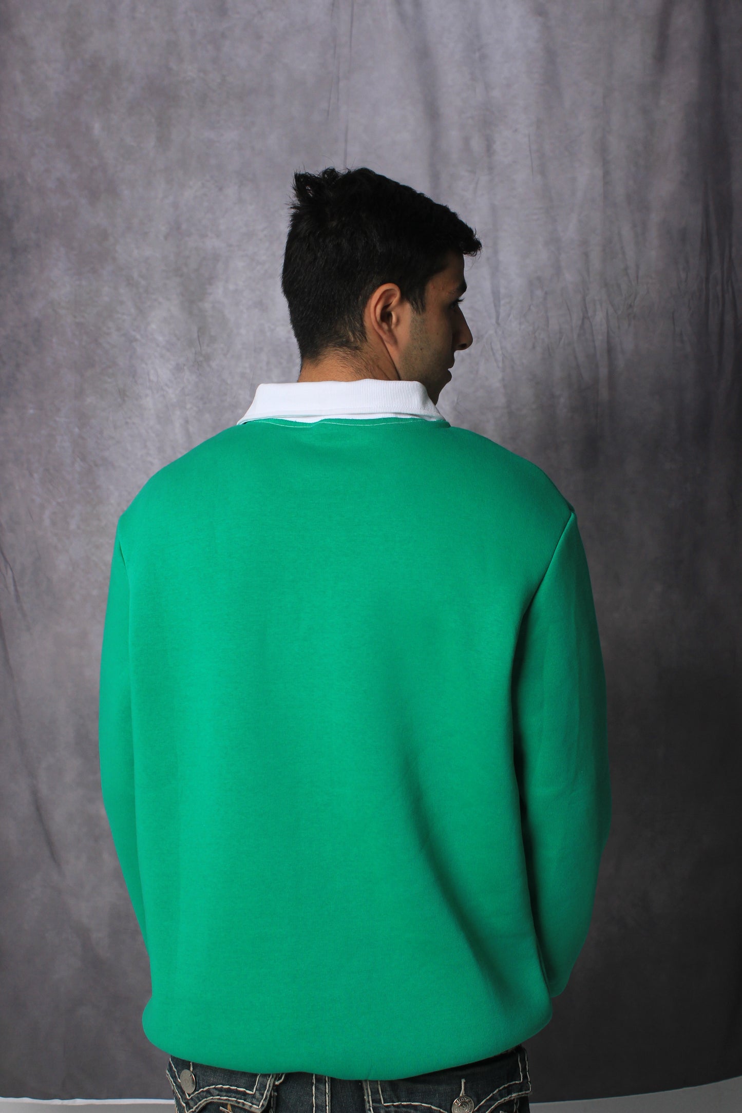 Green polo sweatshirt Men