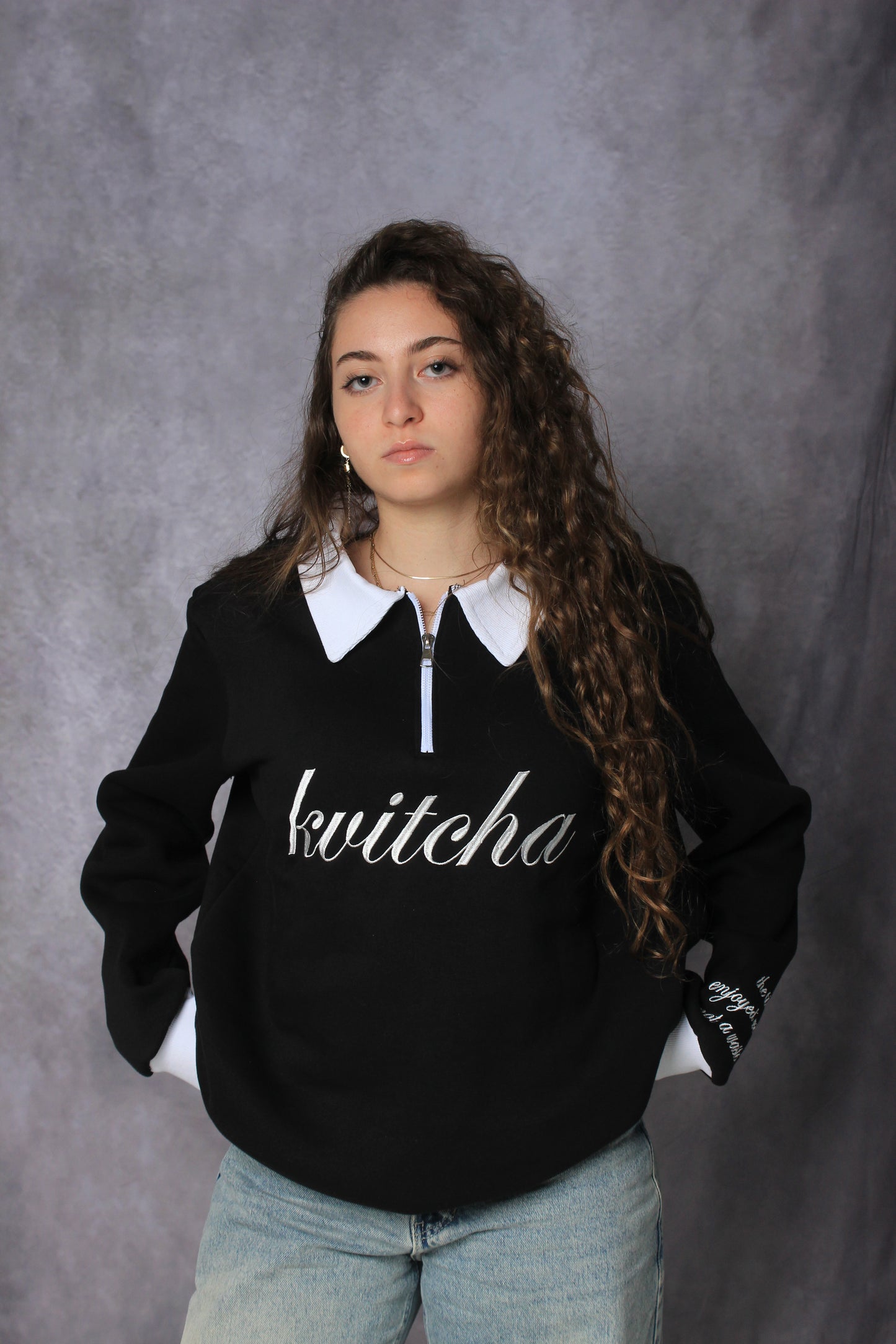 Black polo sweatshirt Women